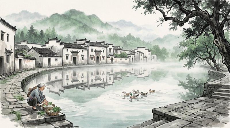 宏村月沼清晨