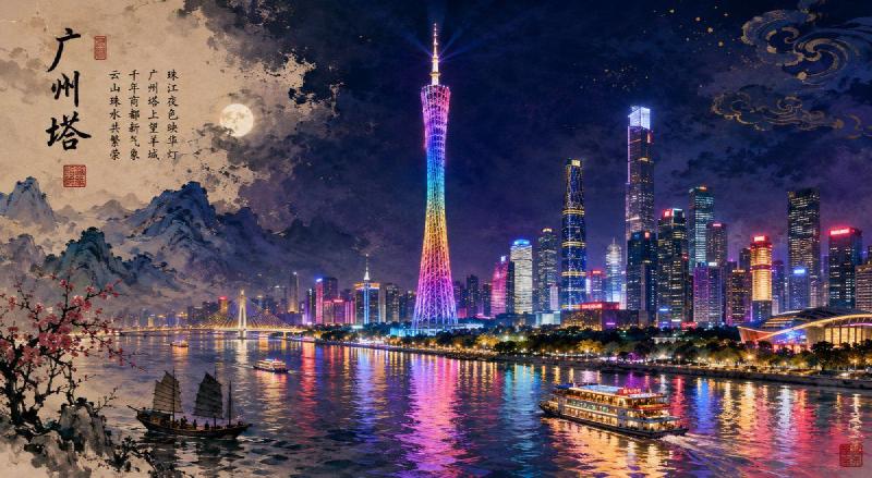 广州塔珠江夜景