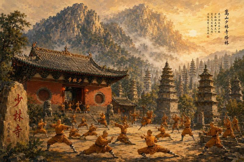 少林寺僧人练武