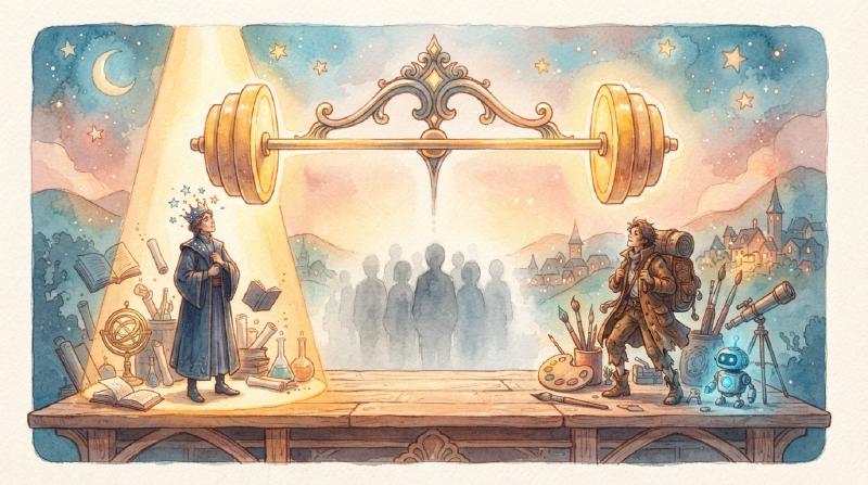 杠铃效应:职场向两端加重,一端是被 AI 放大的顶尖专家,一端是高主动性多面手