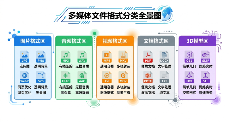 多媒体文件格式分类全景图