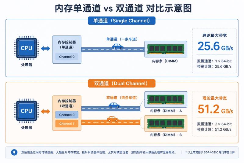 单通道 vs 双通道