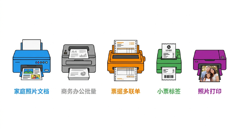 五种打印机类型对比图