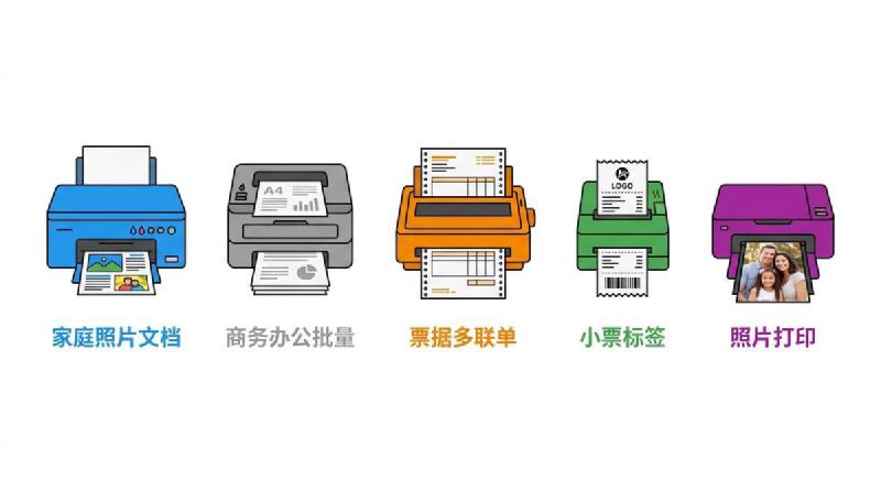 五种打印机类型对比图
